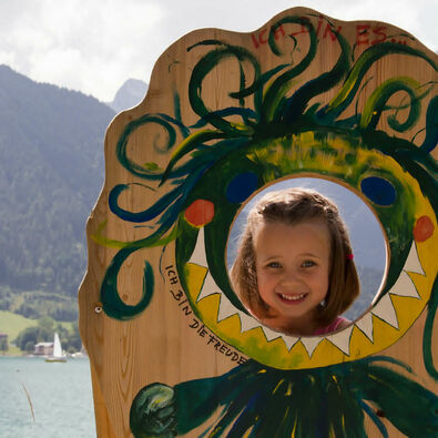 The Wusel Lake Trail along the lakeshore of Lake Achensee between Maurach and Achenkirch is a fantastic outdoor adventure playground for children.