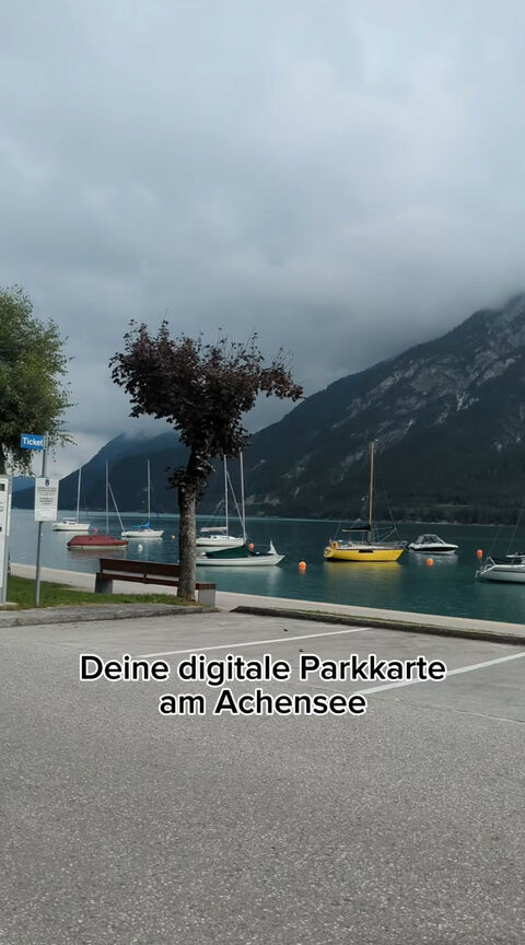 Achensee Parkkarte Ein Parkplatz in Pertisau am Achensee mit dem Titel "Digitale Parkkarte"