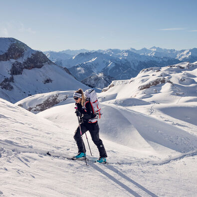 A ski tour to the Seekarlspitze in the Rofan mountains affords breathtaking views.