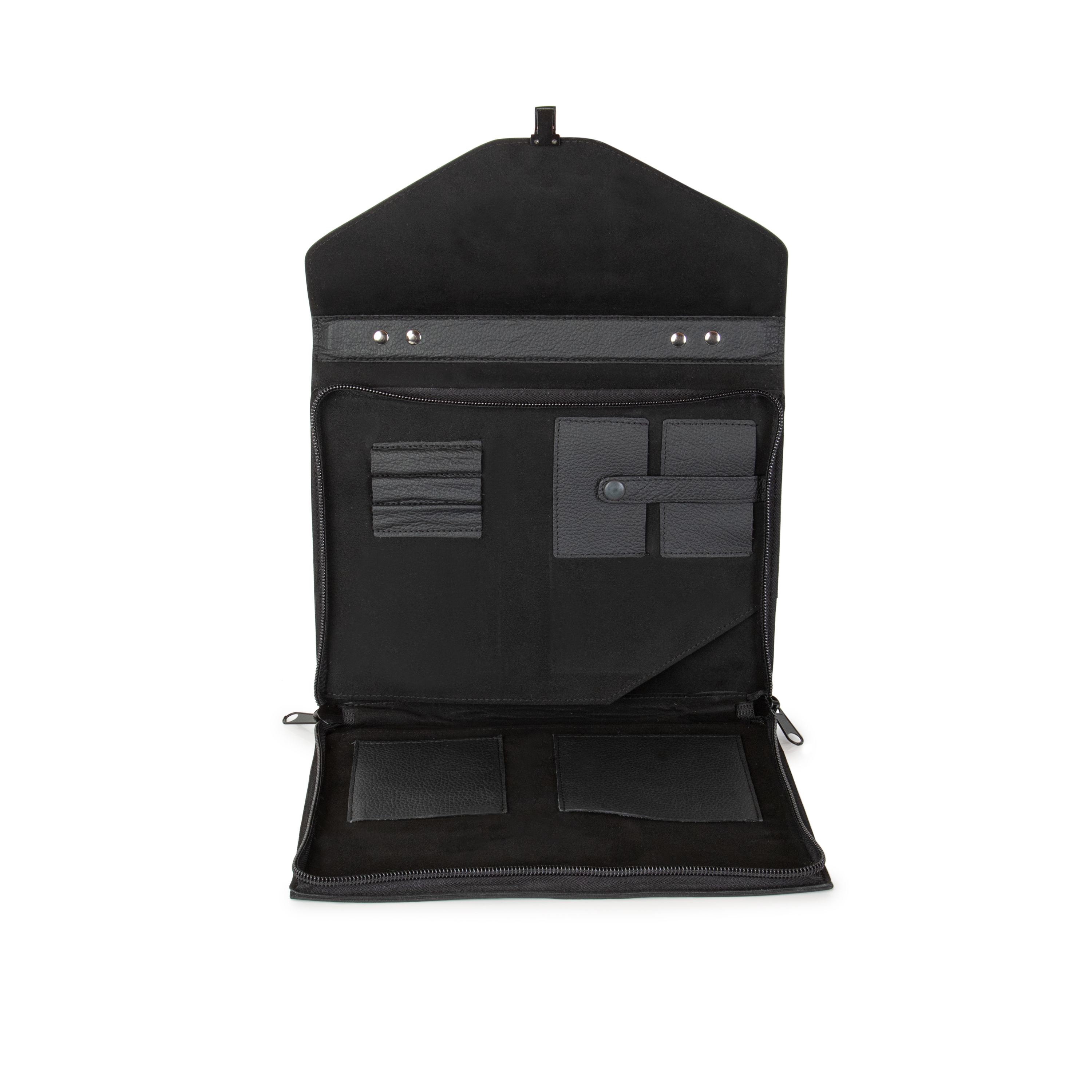 Schwarzer Leder-Organizer "Achensee"