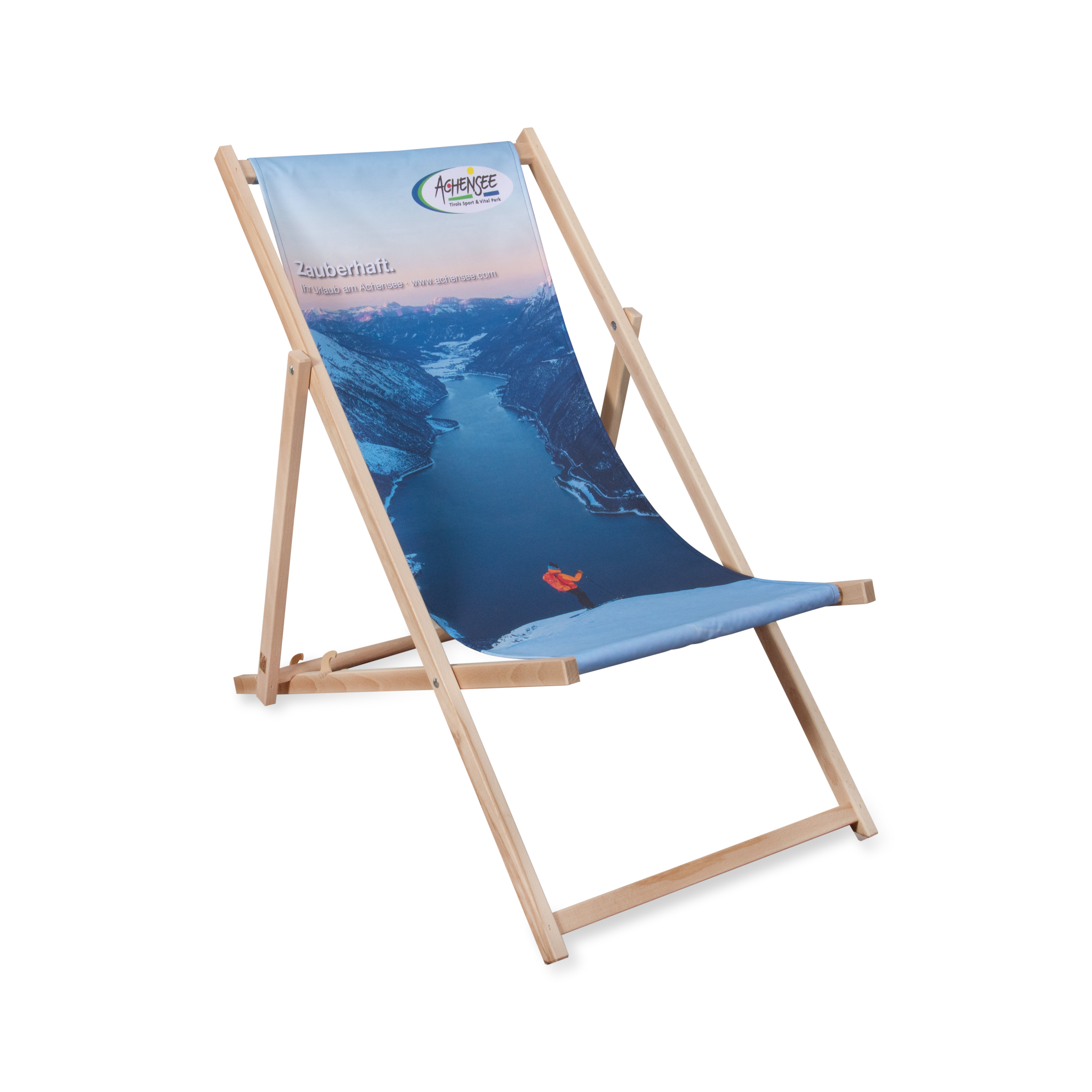 Liegestuhl mit Achensee-Motiv