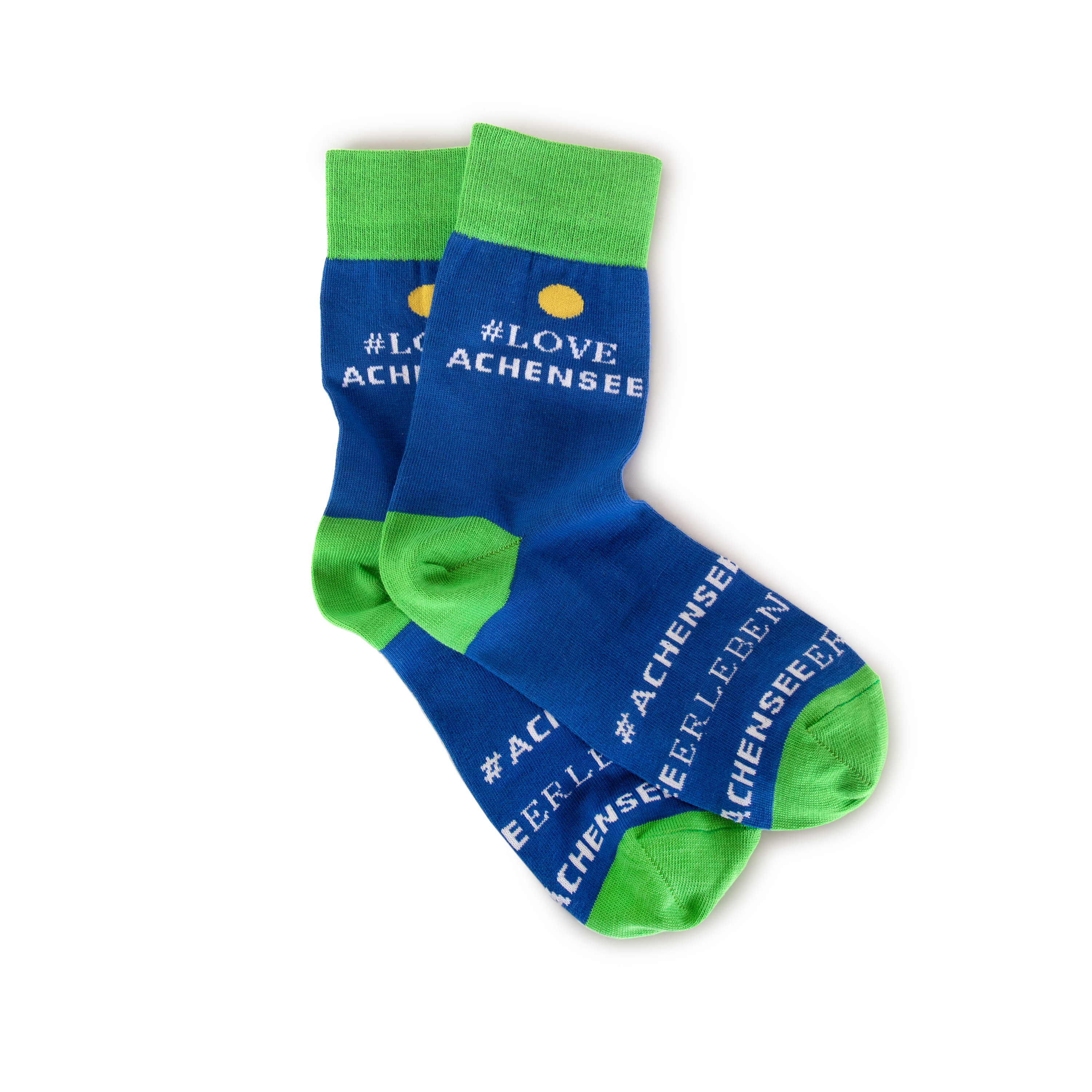 Socken mit #loveachensee-Schriftzug